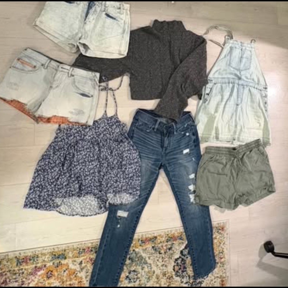 Bundle of women’s clothing (Levi’s shorts, urban outfitters romper, Zara sweater